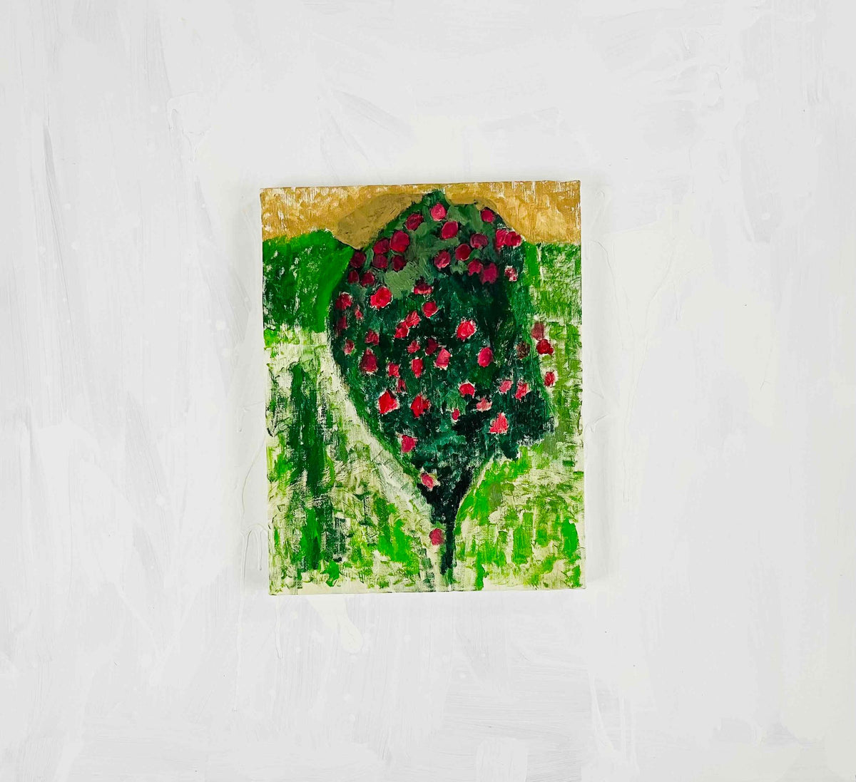 原画・油彩「雨を待つ木」絵画・F6（32×41㎝）アート・キャンバス - FROM ARTIST