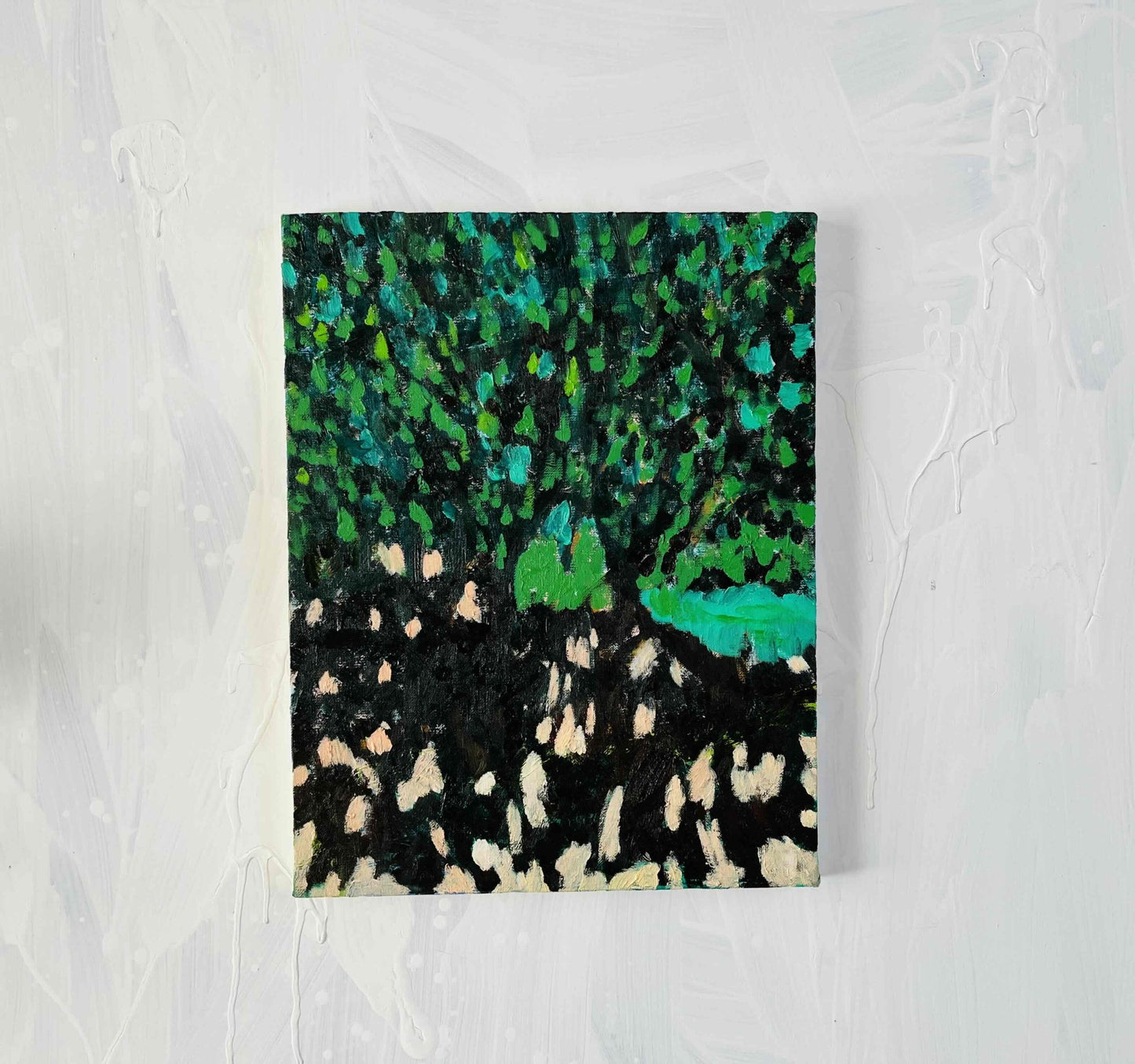 原画・油彩「夏の公園」絵画 F6（32×41㎝）アート・キャンバス - FROM ARTIST