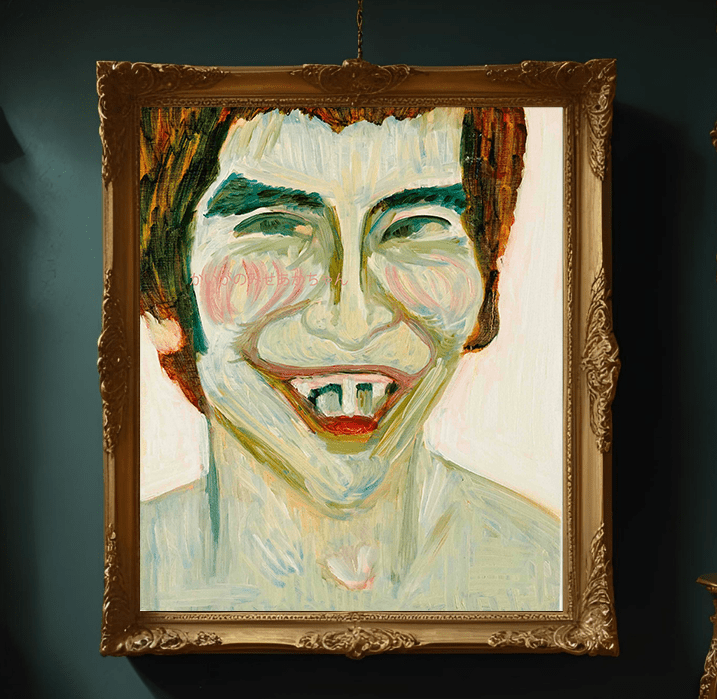 原画・油彩「ビリビリうんちだった」絵画・F8（38×46㎝）アート・キャンバス - FROM ARTIST