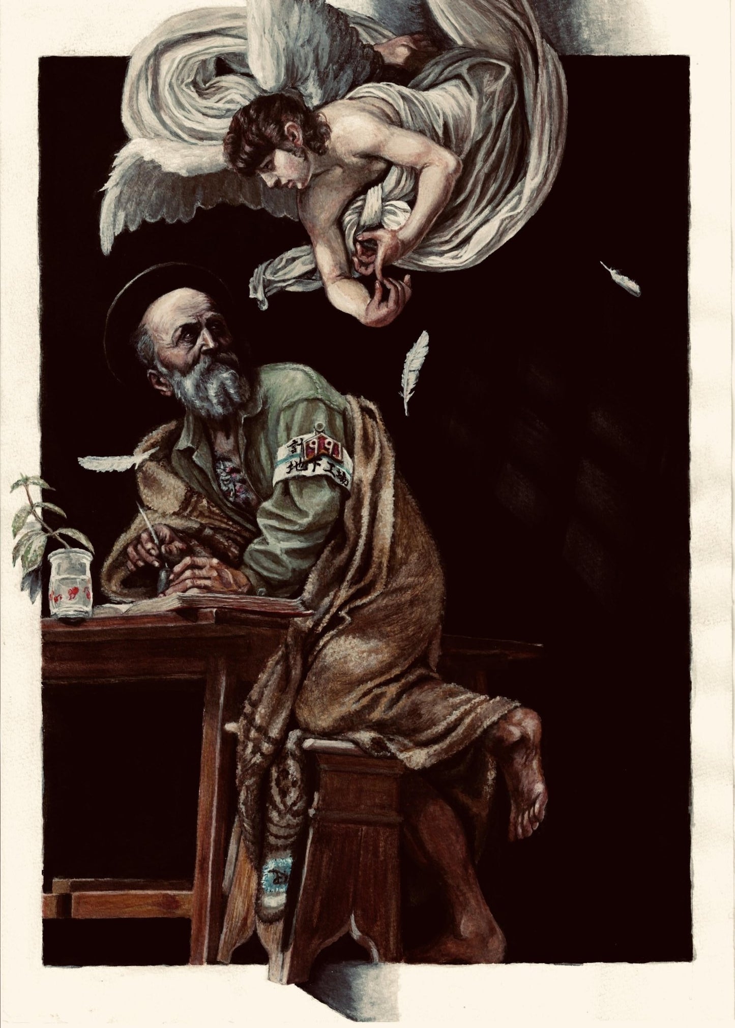 Prisoner Matthew and the Angel – Homage to Caravaggio - FROM ARTIST