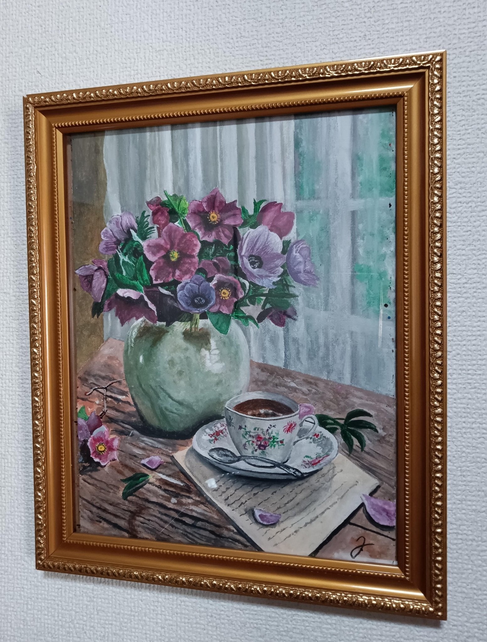 絵画の通販、購入ならFROM ARTIST/作品名：花と珈琲の午後/作家名