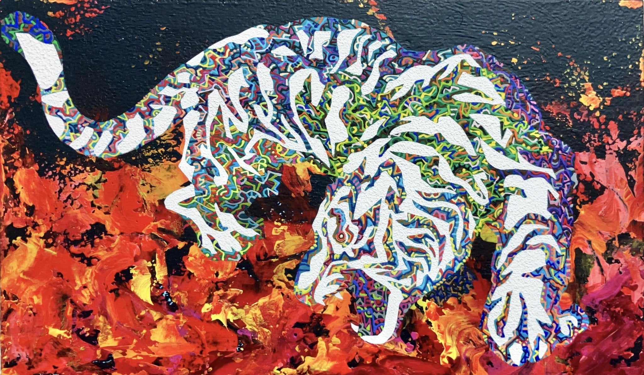絵画の通販、購入ならFROM ARTIST/作品名：虎伏炎壌/作家名：idogaeru