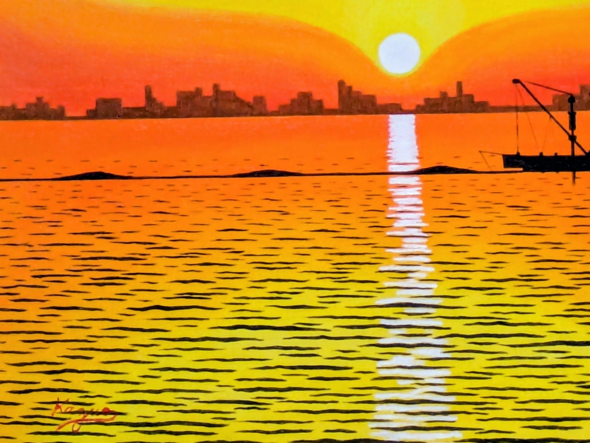 夕暮れの帰船．キャンバスのみ - FROM ARTIST