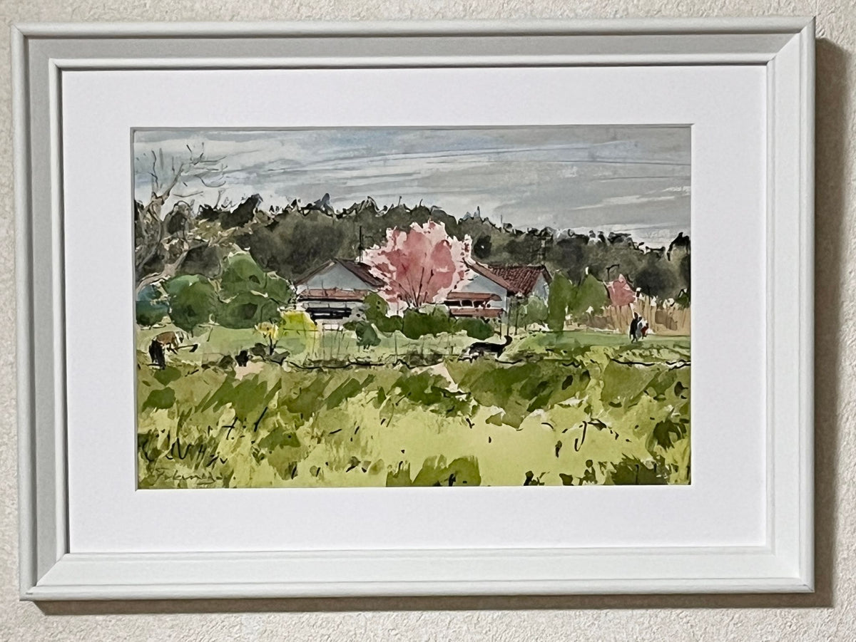 畑仕事をする人と犬のいる風景 - FROM ARTIST