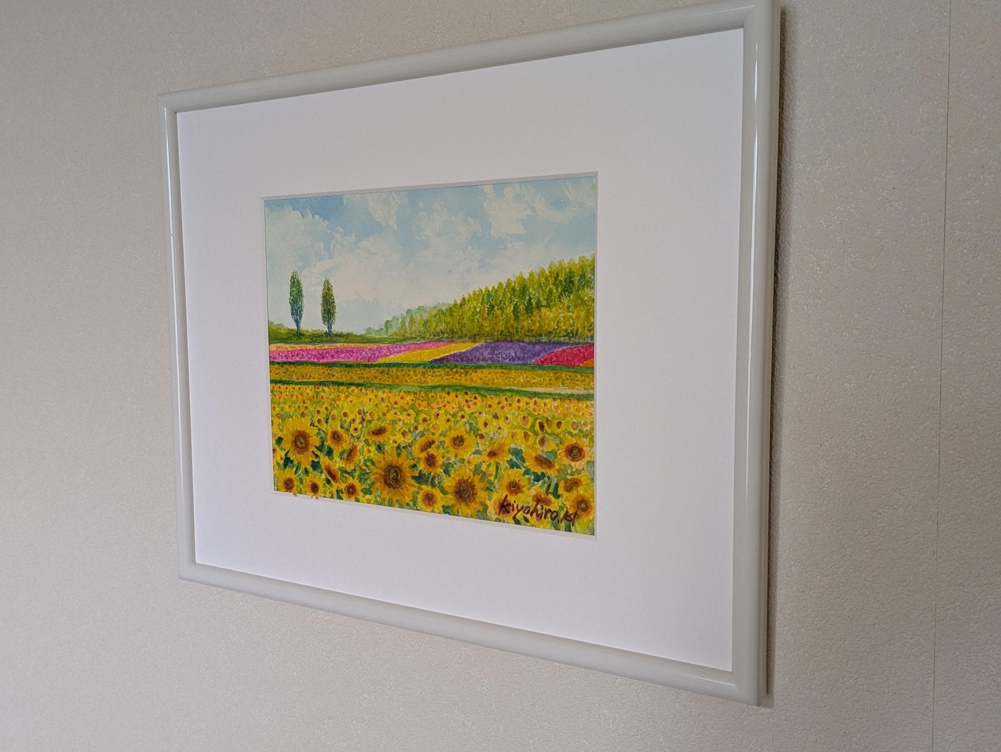 絵画の通販、購入ならFROM ARTIST/作品名：ひまわり畑とポプラ/作家名
