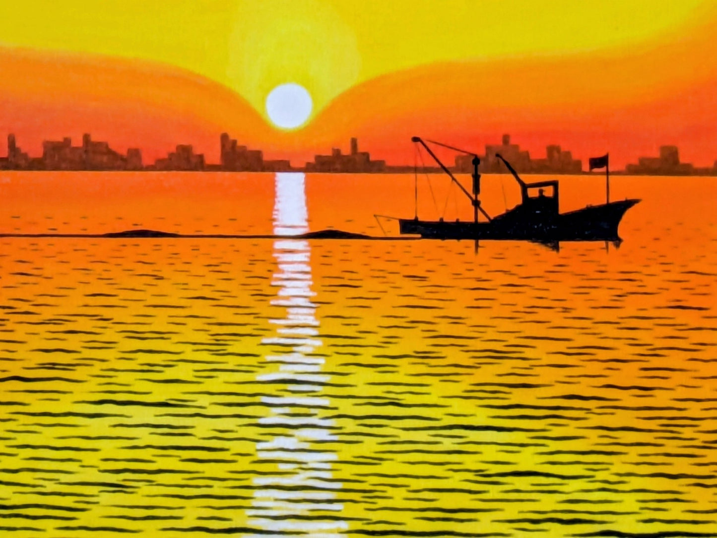 夕暮れの帰船．キャンバスのみ - FROM ARTIST