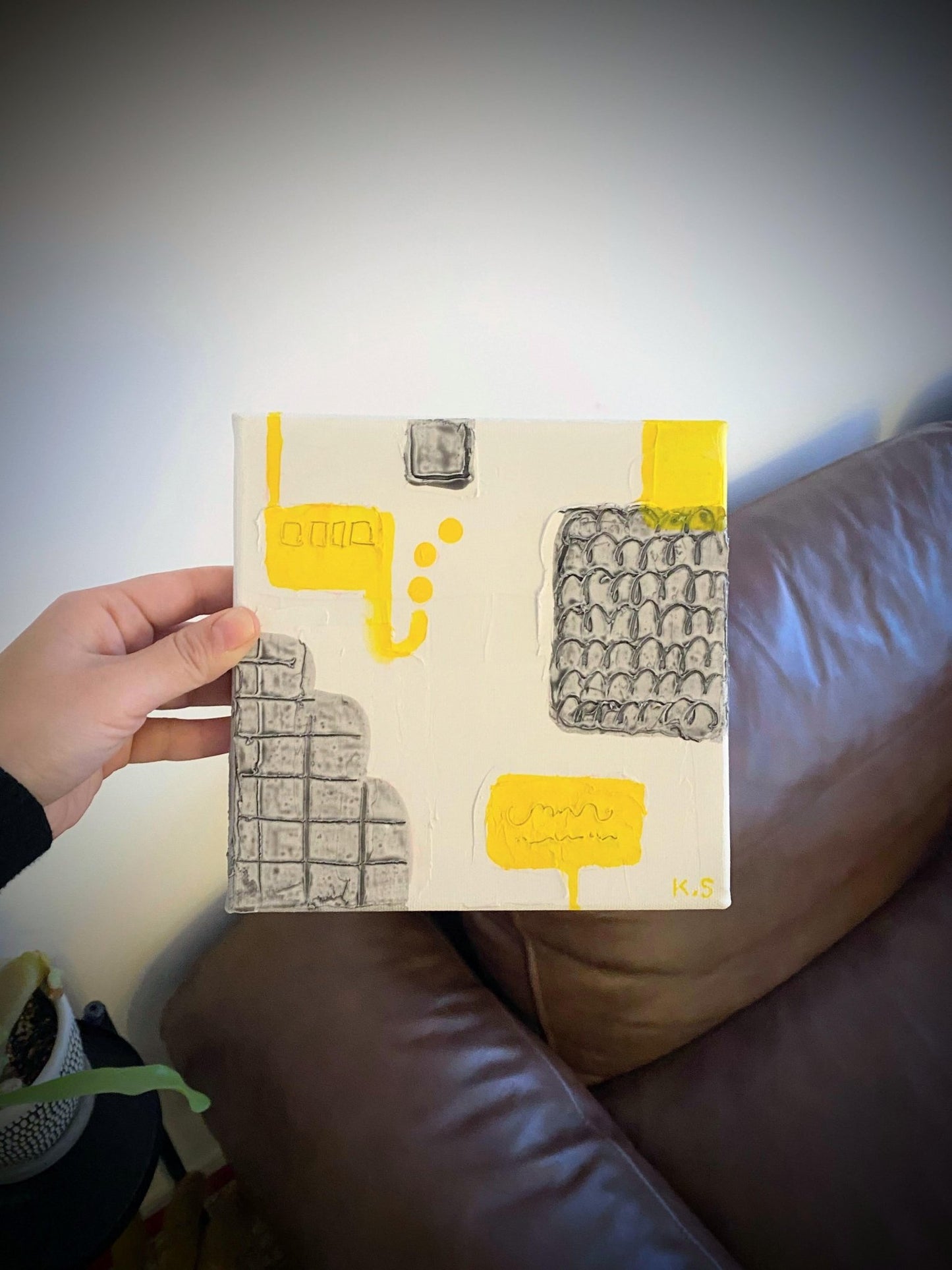 グレーとイエローのリズム　スクエア　ホワイトベースタイプ - FROM ARTIST