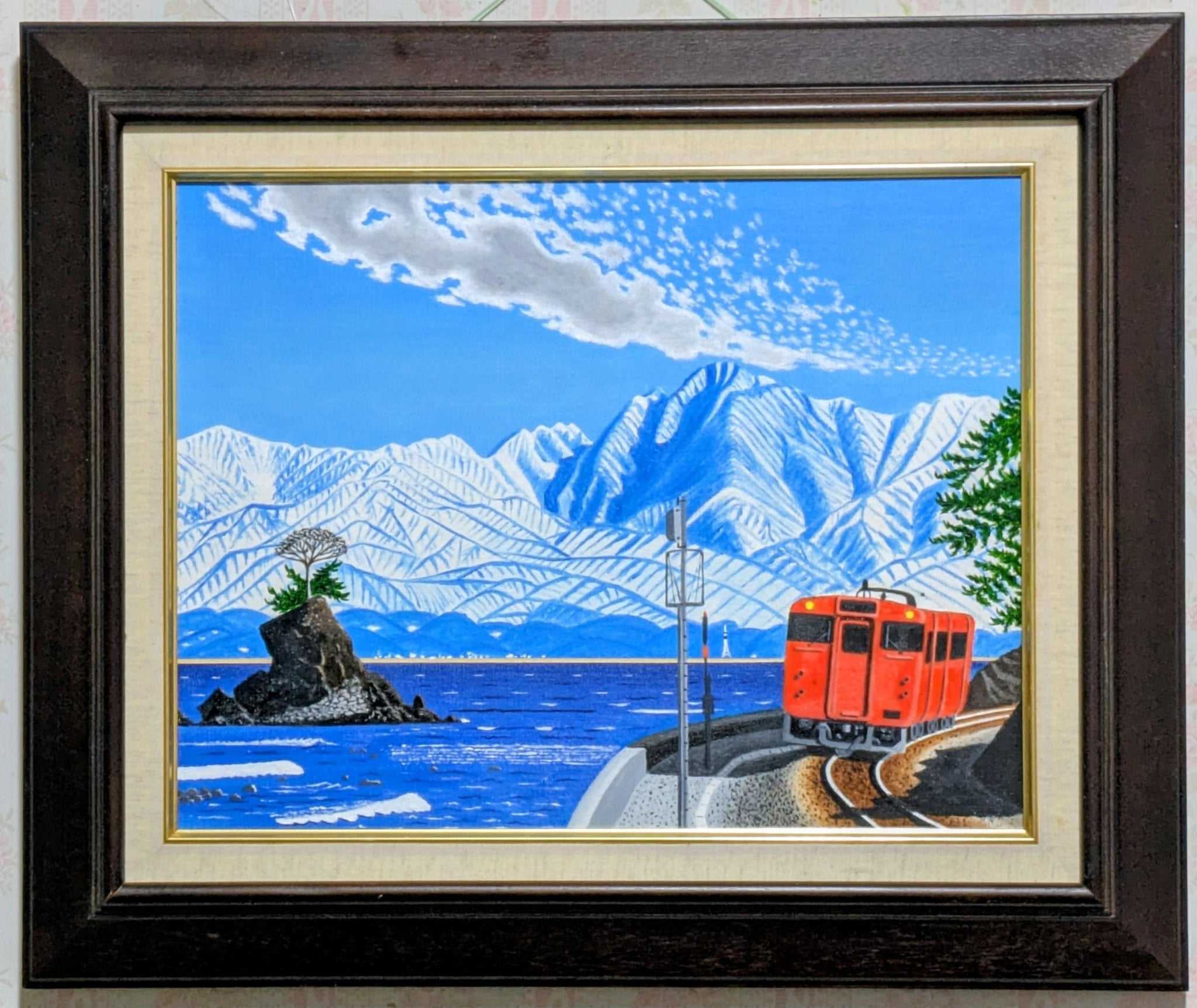 絵画の通販、購入ならFROM ARTIST/作品名：雨晴海岸を走る電車/作家名