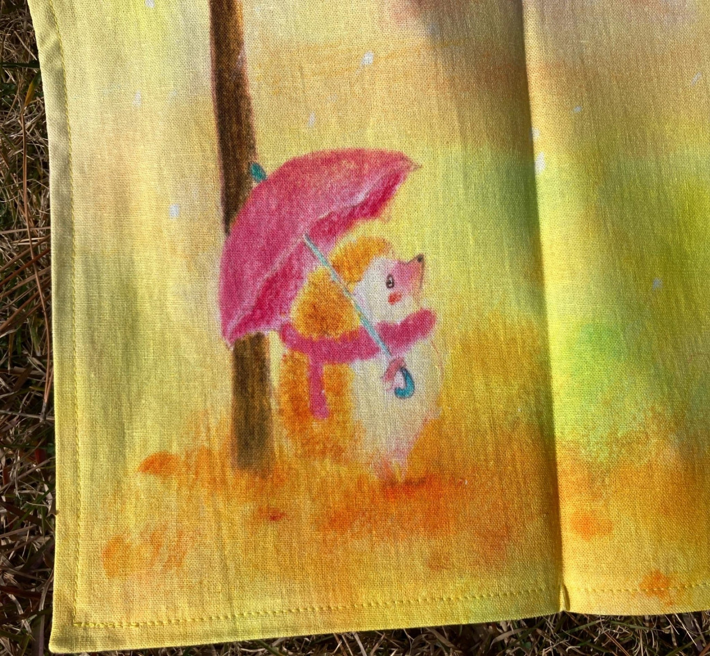ティータオル・キッチンタオル　虹とハリネズミ - FROM ARTIST