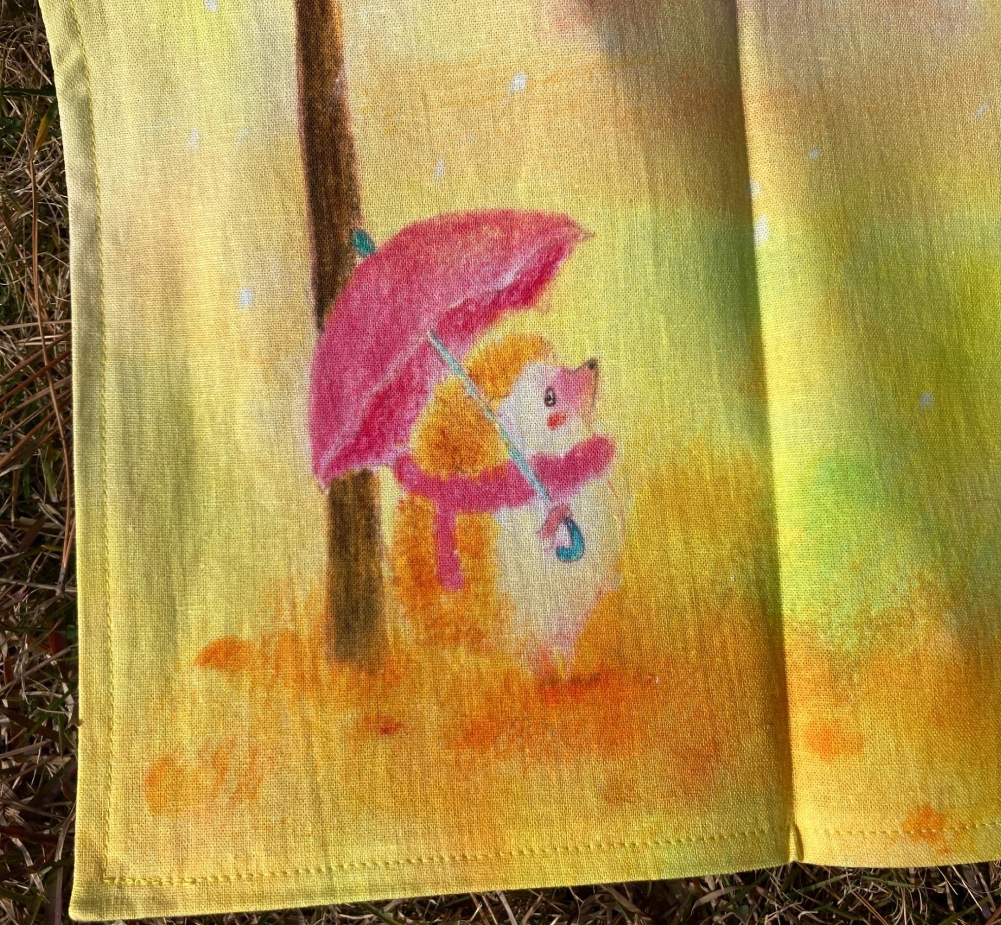 ティータオル・キッチンタオル　虹とハリネズミ - FROM ARTIST