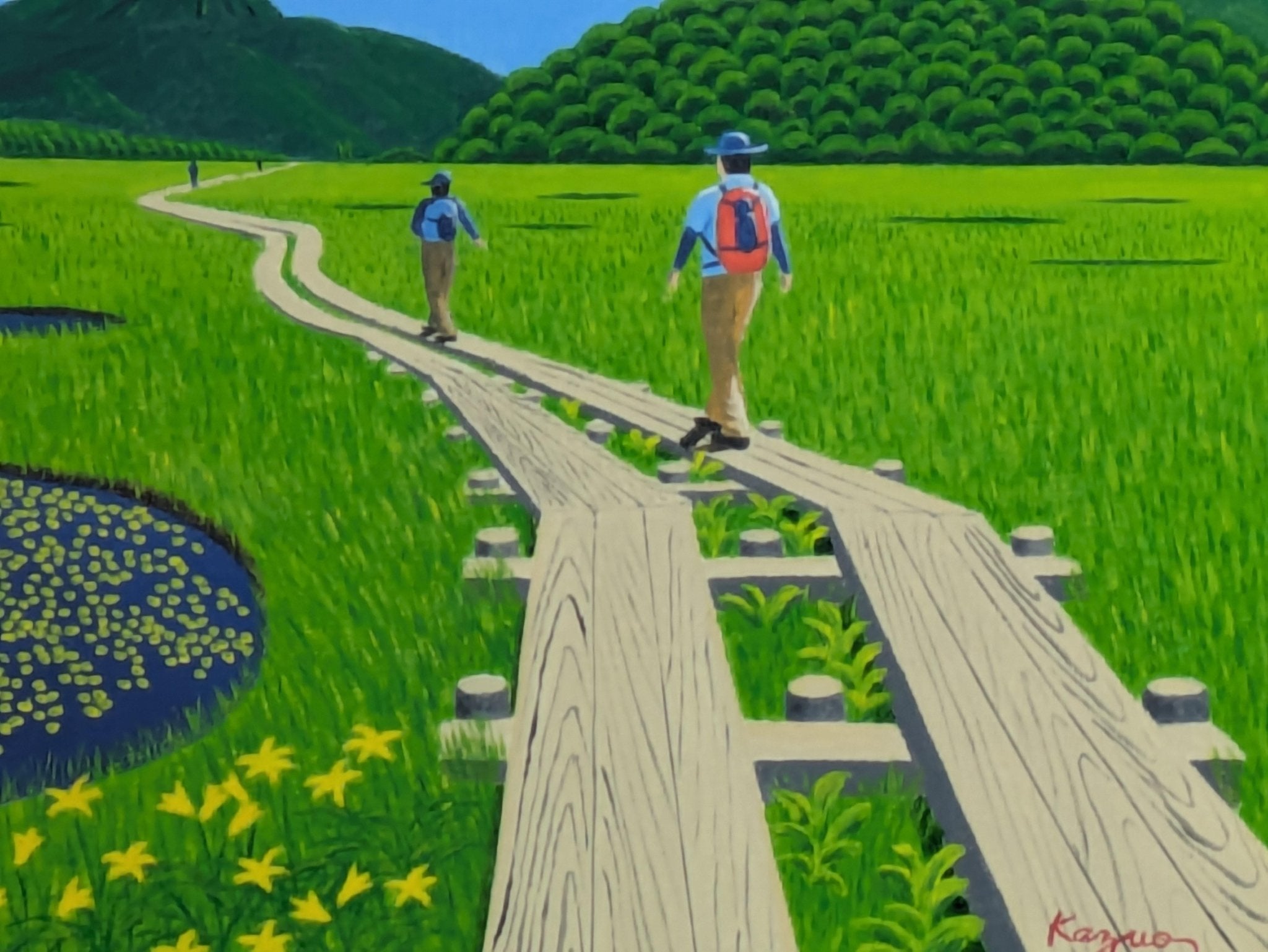 絵画の通販、購入ならFROM ARTIST/作品名：尾瀬の木道/作家名：谷村一男