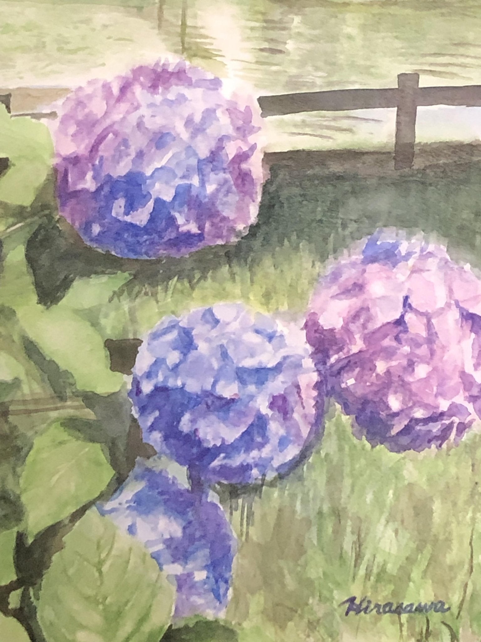 紫陽花 絵画 絵画の通販、購入ならFROM ARTIST/作品名：水辺に咲き誇る紫陽花/作家