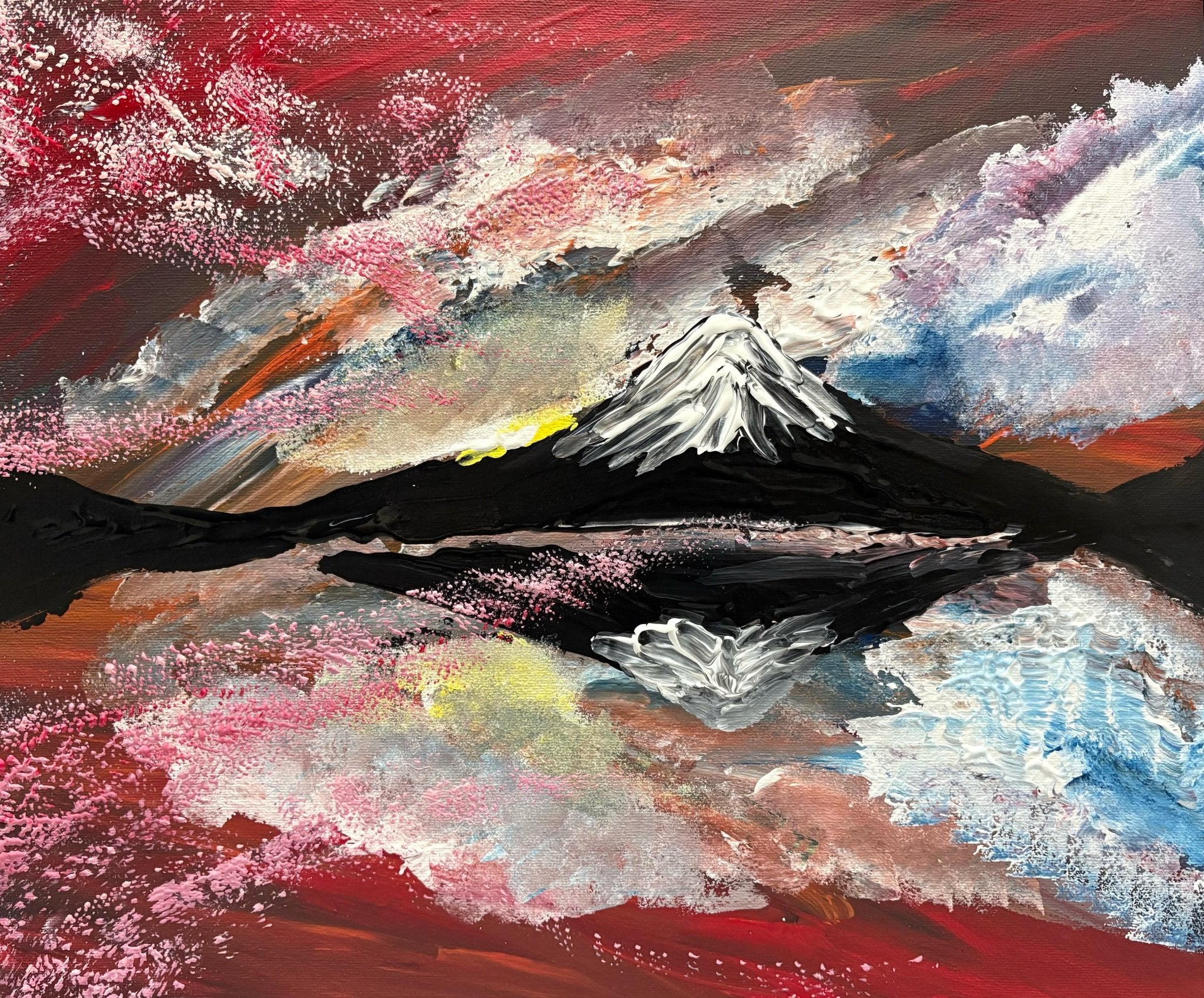 絵画の通販、購入ならFROM ARTIST/作品名：逆さ富士と桜/作家名：美馬聡