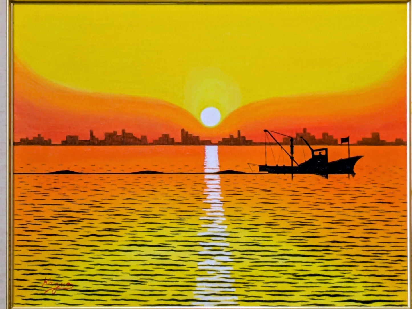 夕暮れの帰船．キャンバスのみ - FROM ARTIST