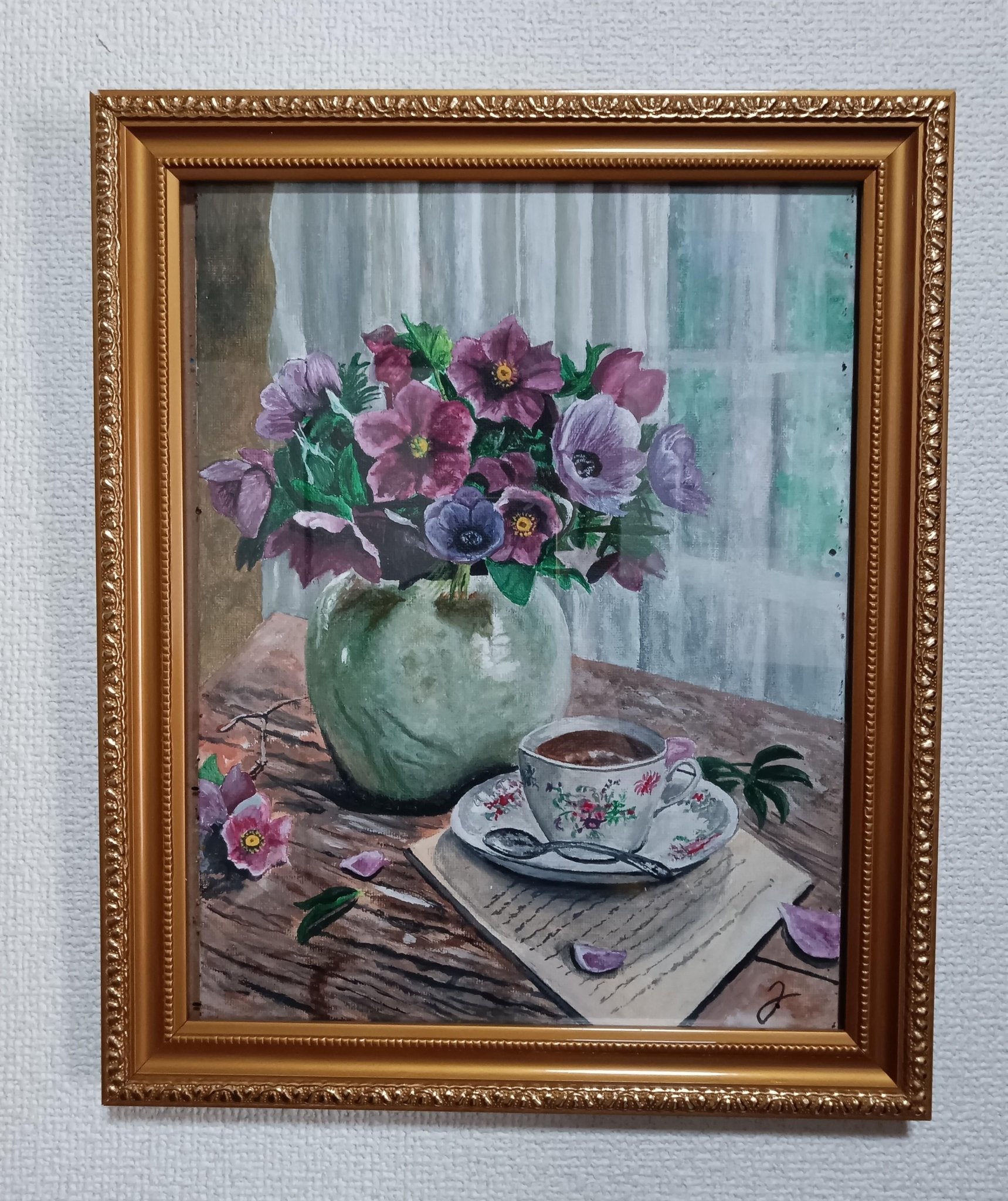 絵画の通販、購入ならFROM ARTIST/作品名：花と珈琲の午後/作家名