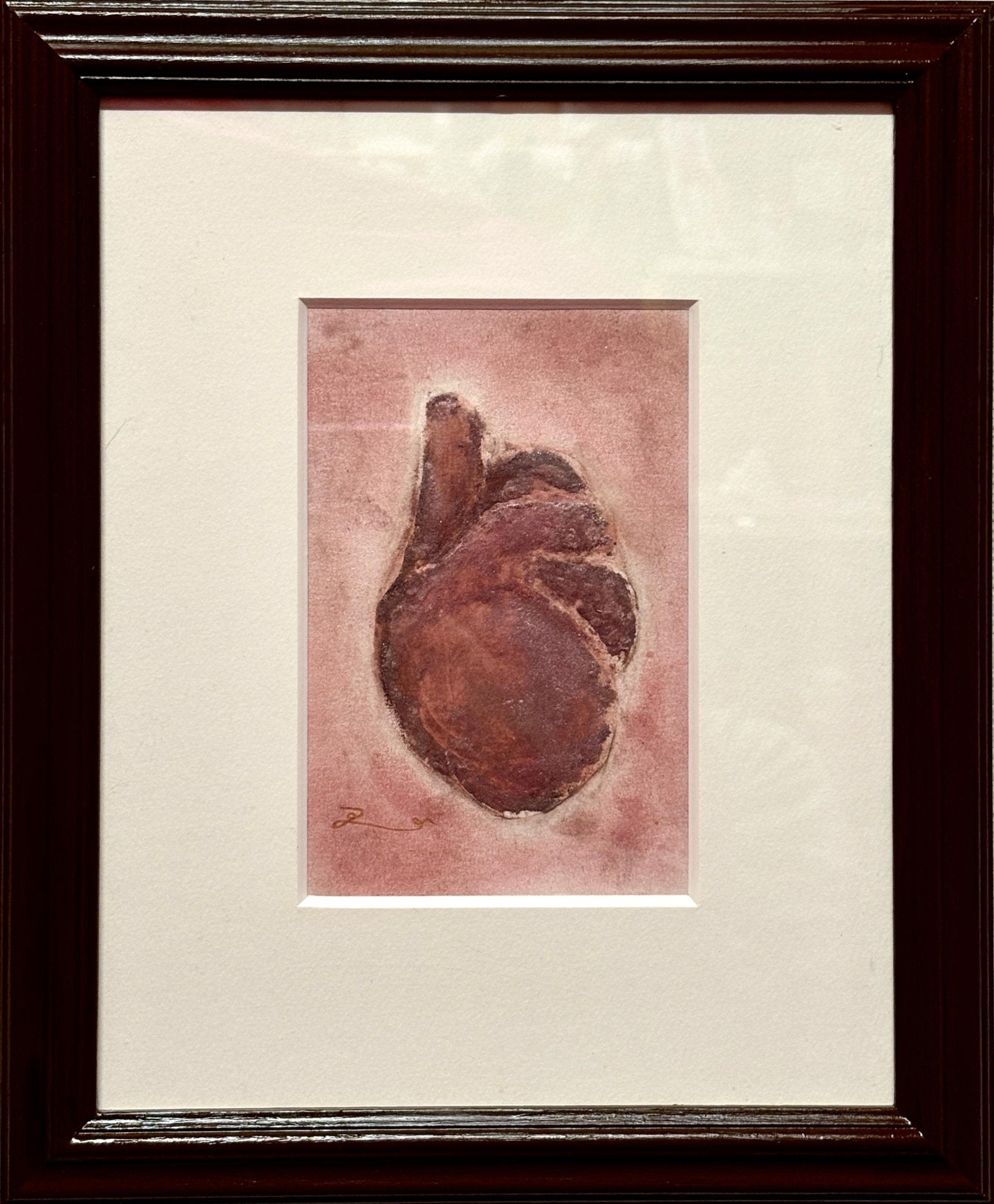 心臓と足の骨の油彩画 絵画の通販、購入ならFROM ARTIST/作品名：心臓/作家名：忍足ようこ