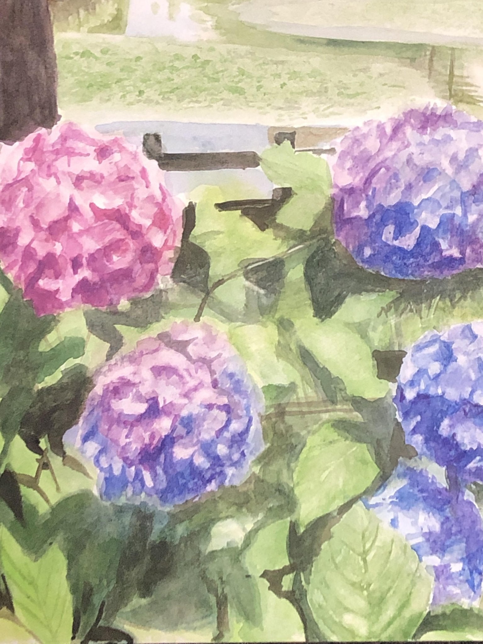 絵画の通販、購入ならFROM ARTIST/作品名：水辺に咲き誇る紫陽花/作家