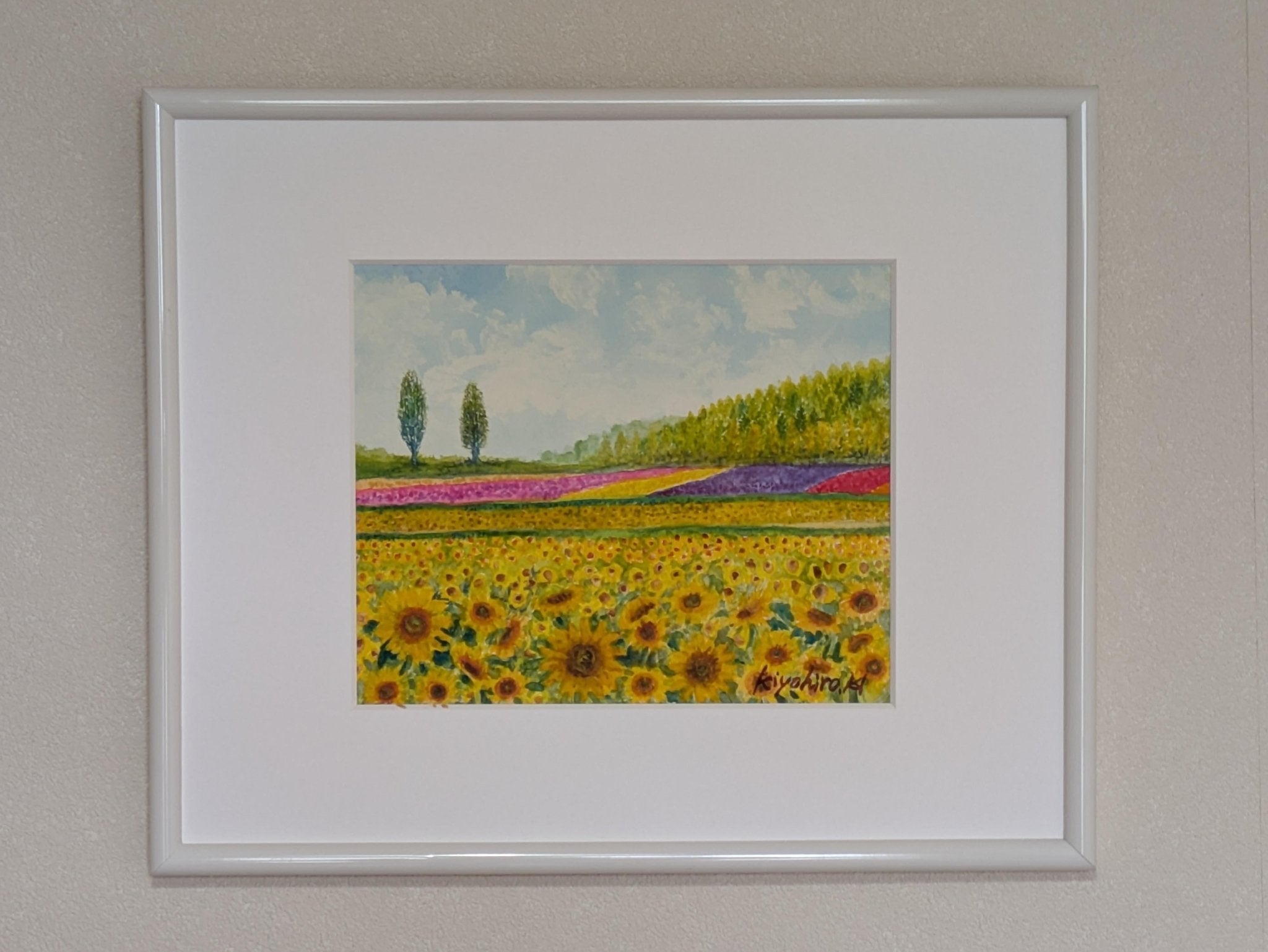絵画の通販、購入ならFROM ARTIST/作品名：ひまわり畑とポプラ/作家名