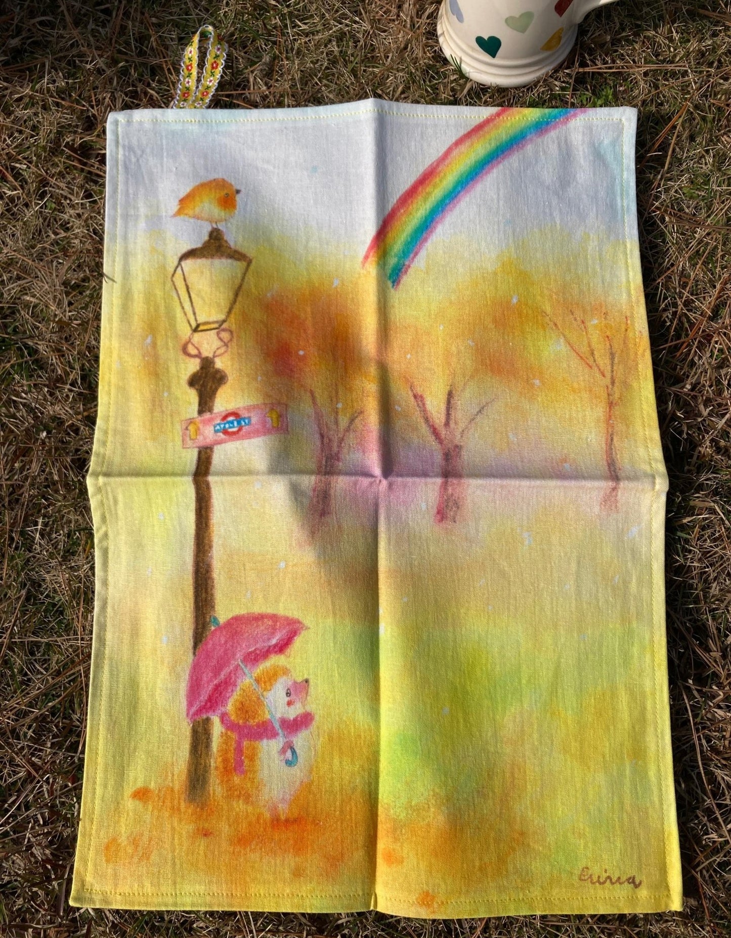 ティータオル・キッチンタオル　虹とハリネズミ - FROM ARTIST