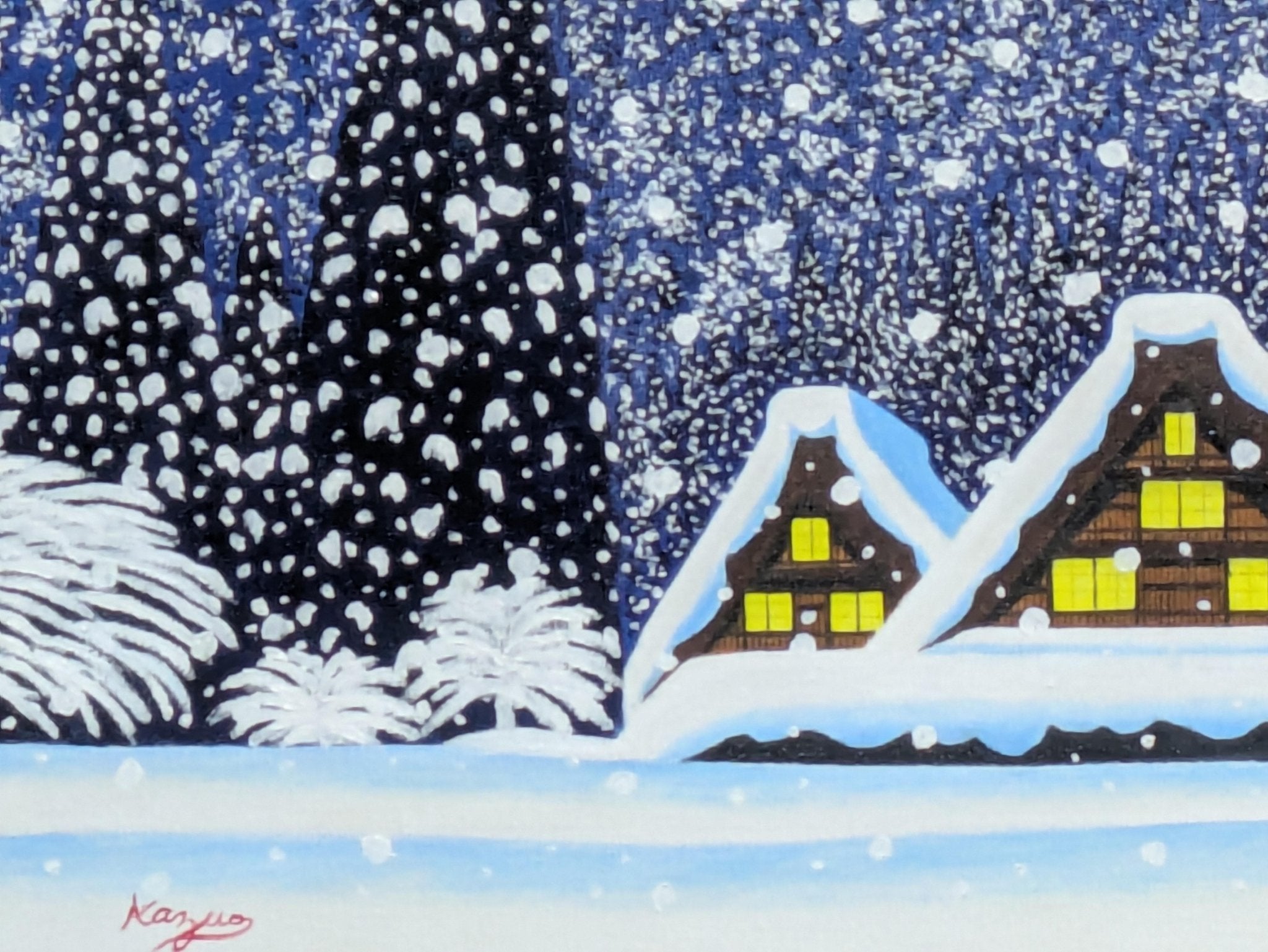 絵画の通販、購入ならFROM ARTIST/作品名：冬の白川郷/作家名：谷村一男