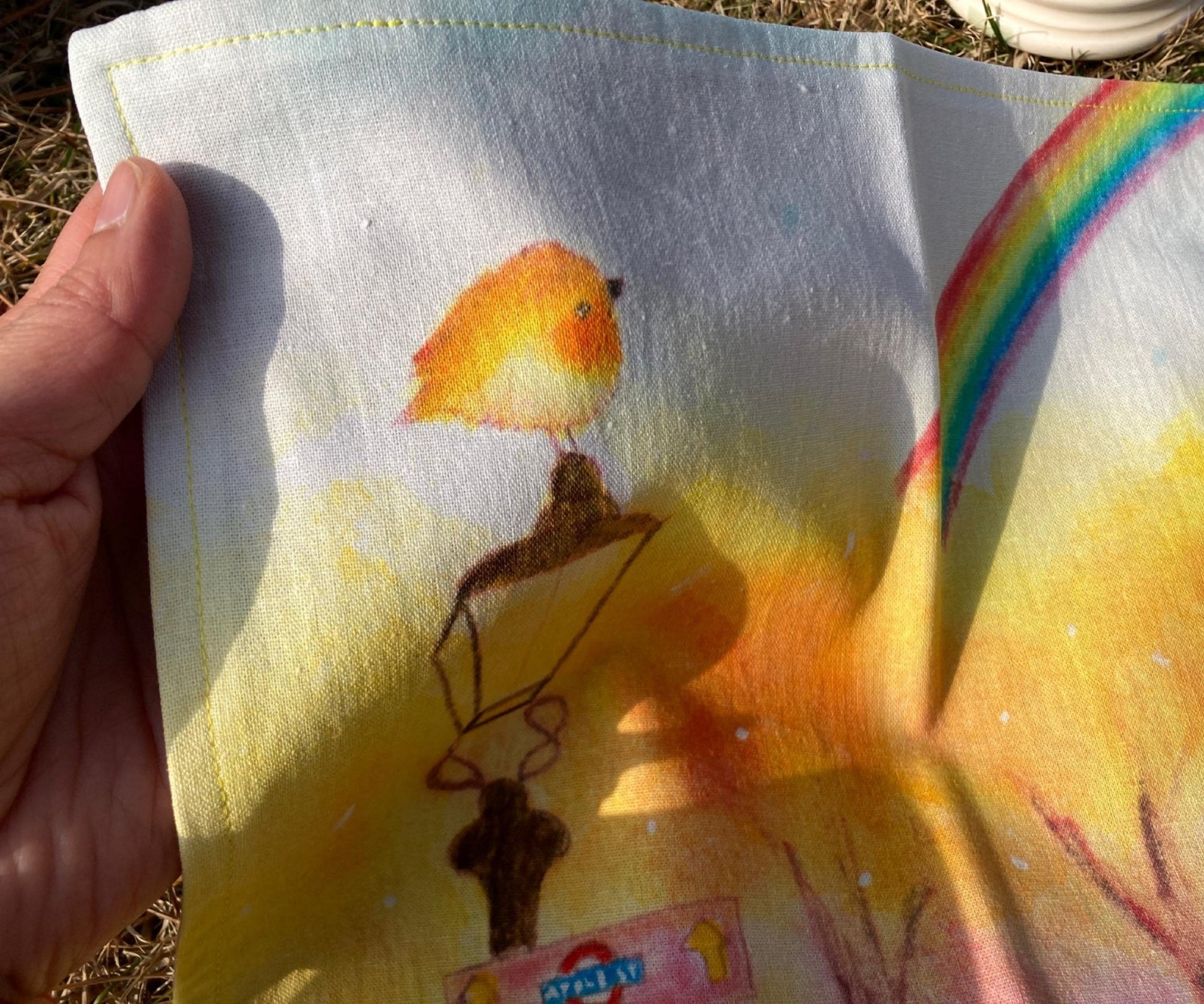 ティータオル・キッチンタオル　虹とハリネズミ - FROM ARTIST