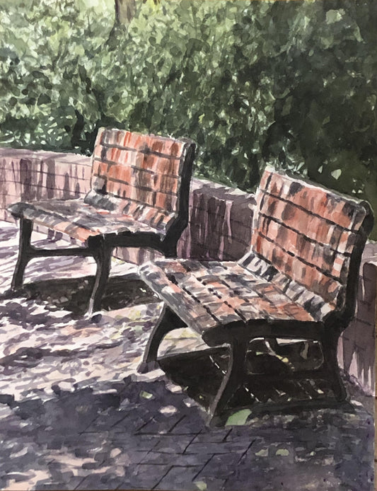 猛暑の7月 公園のベンチ - FROM ARTIST