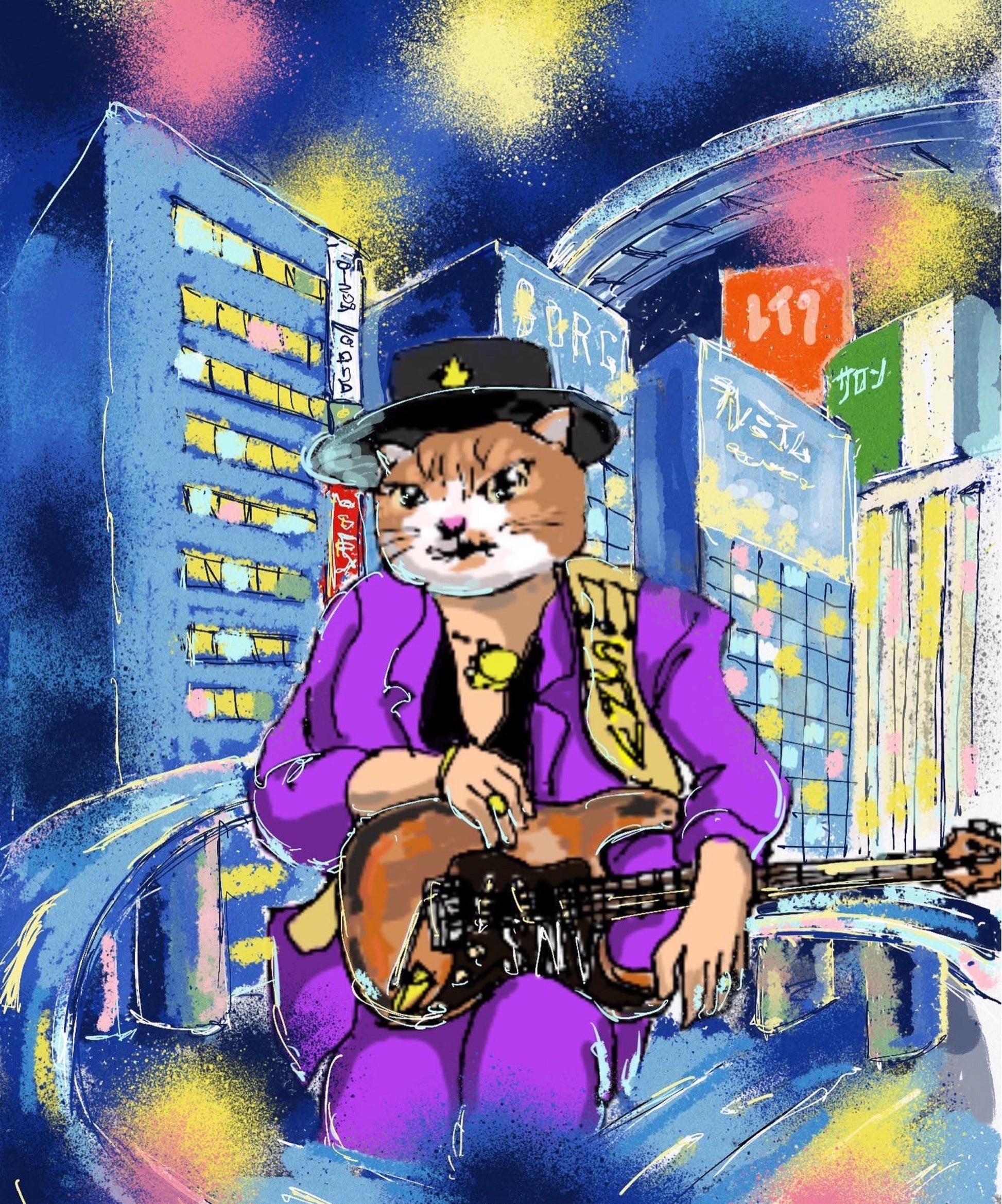 Blues cat in the city - FROM ARTIST