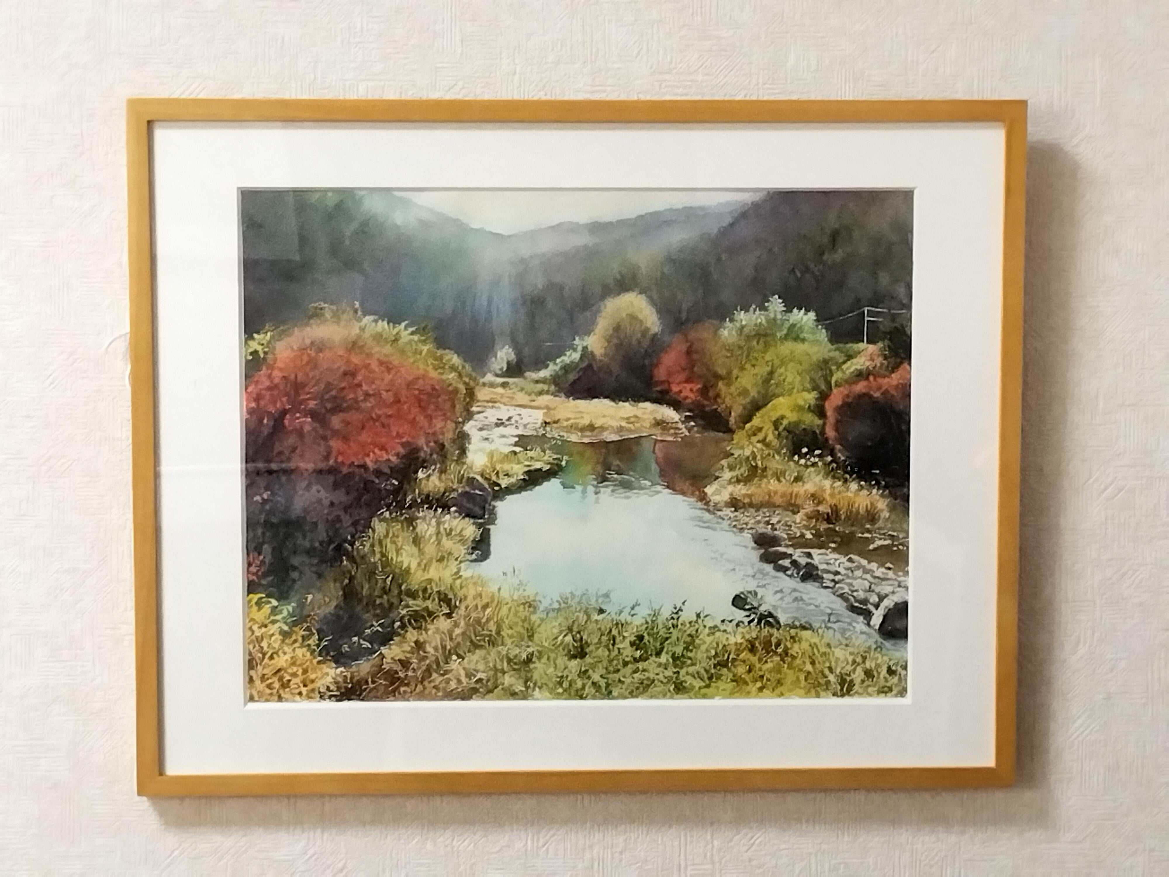 絵画の通販、購入ならFROM ARTIST/作品名：晩秋の川景色/作家名：山崎 香住