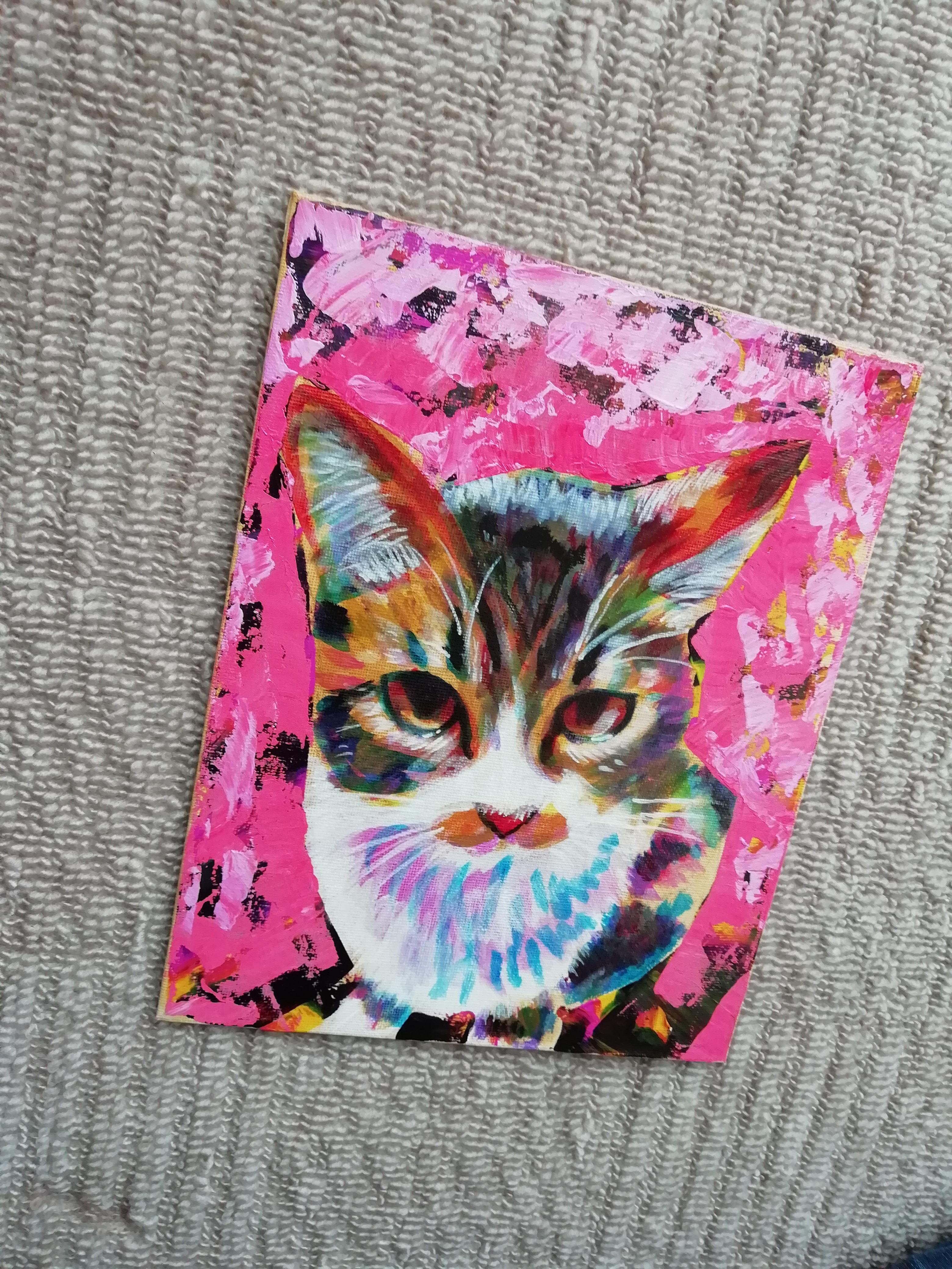 うさねこ様専用☆開運絵画 ☆猫ちゃんの生命樹☆ - アート/写真