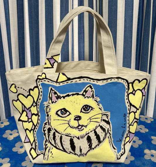 ミニ猫巾着バック(ハート猫) - FROM ARTIST